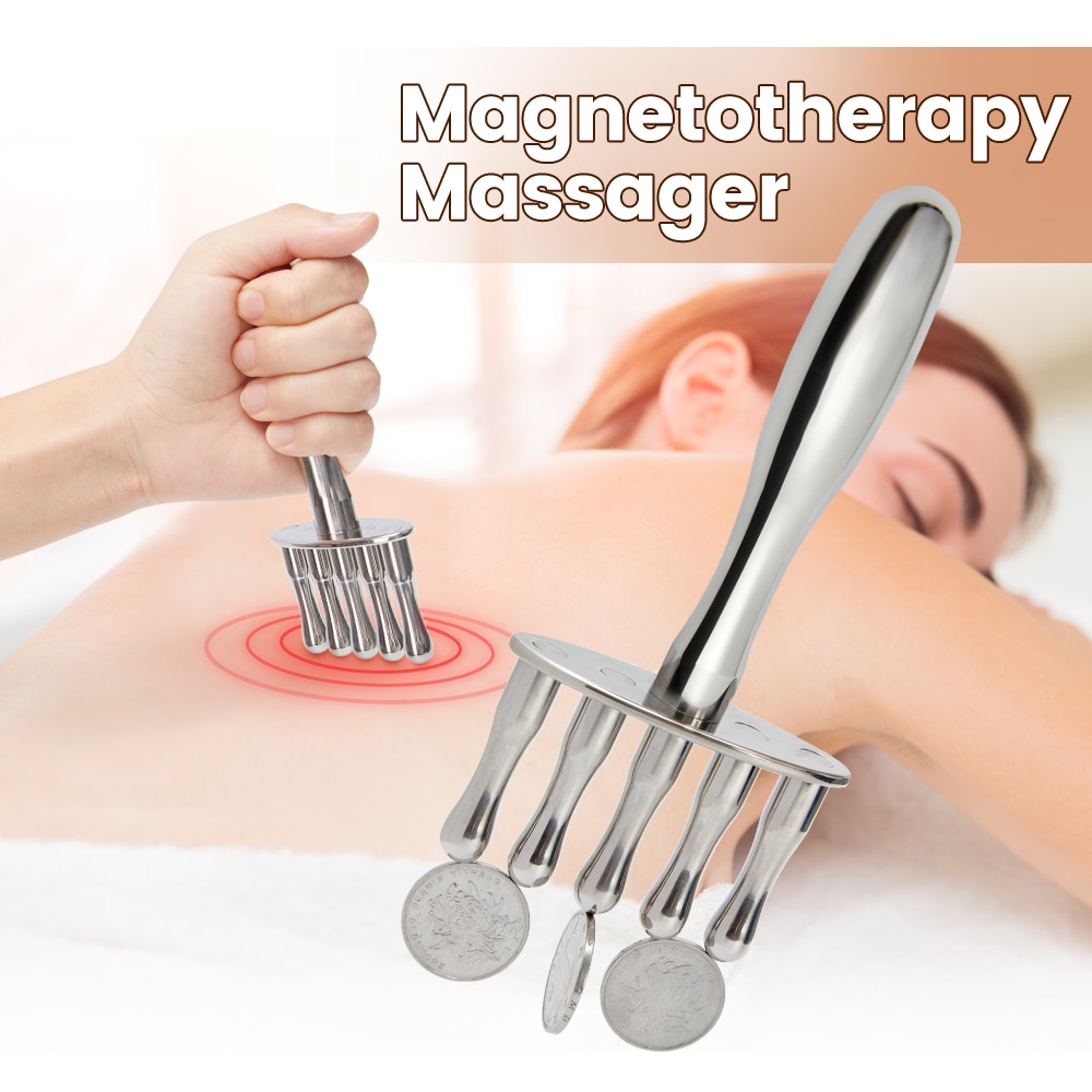 Bâton de massage méridien en acier inoxydable, thérapie magnétique, acide lymphatique, relaxation musculaire