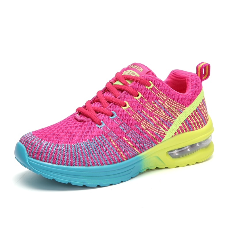 Chaussures de course en maille respirantes à lacets, baskets de sport