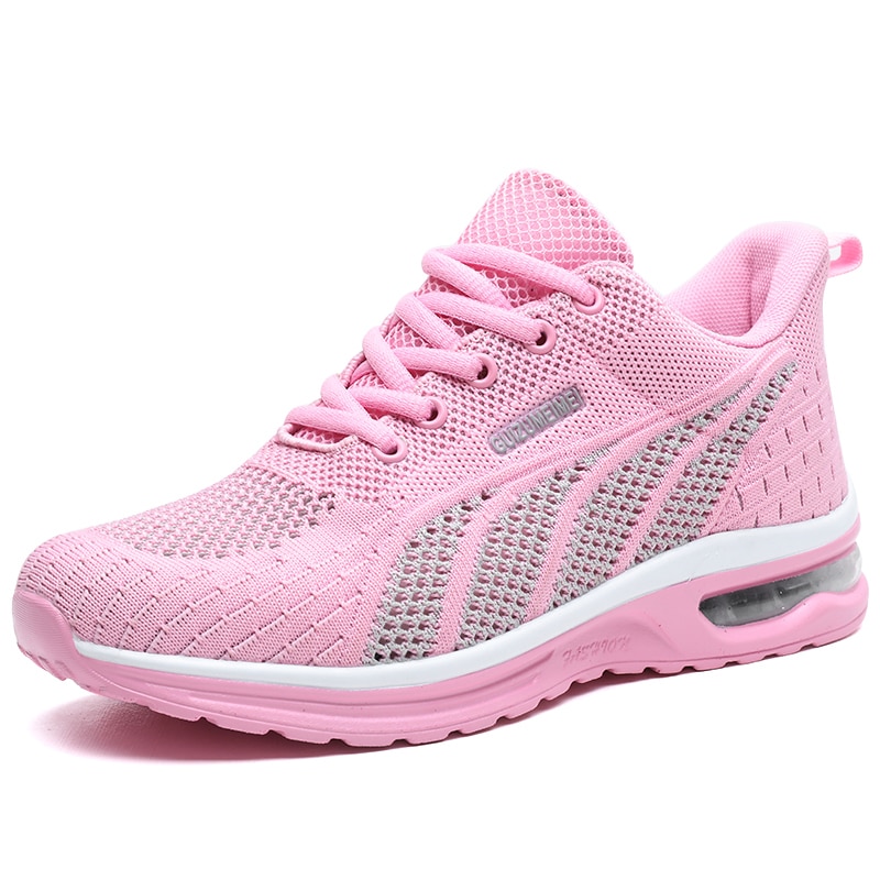 Chaussures de course en maille respirantes, légère à coussin d'air, baskets d'entraînement à lacets