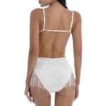 Justaucorps à franges et strass pour femme, vêtements de danse latine, dos nu, Body – Image 8