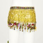 Écharpe de hanche pour danse du ventre, jupe à paillettes brillantes et chaîne à la taille – Image 5