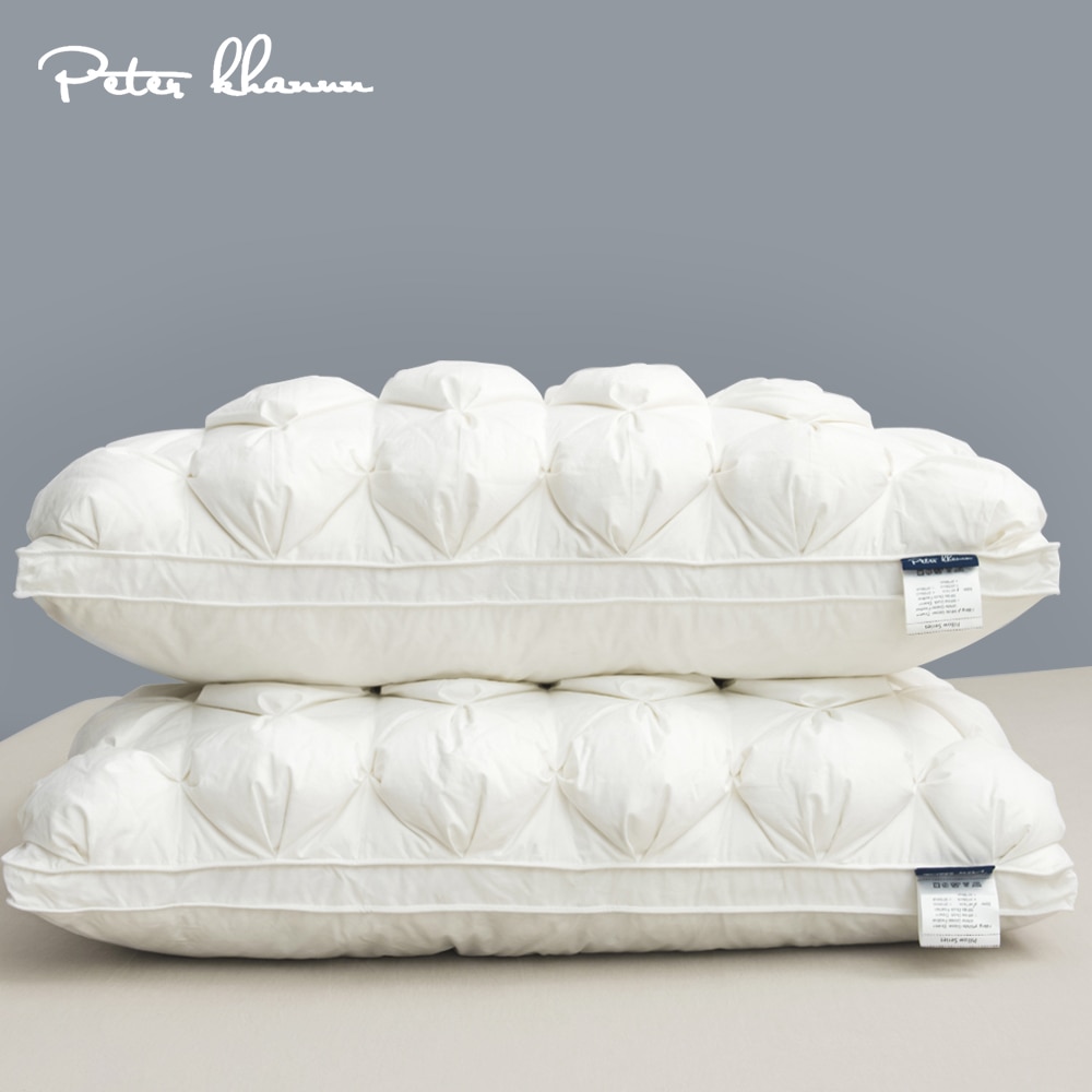 Oreiller rectangulaire en duvet d'oie blanc, de style 3D, 48x74cm, 100% coton égyptien