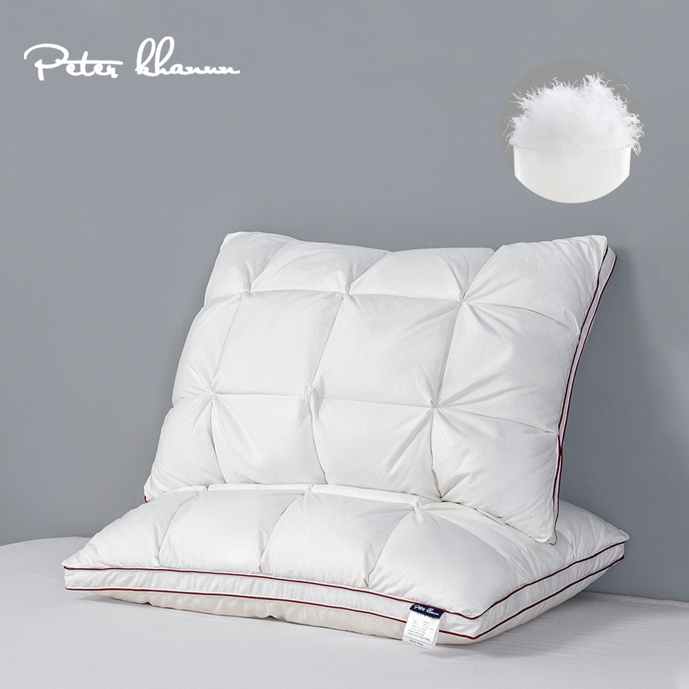 Oreiller 3D en duvet d'oie, coussin de lit, antifuite de plume