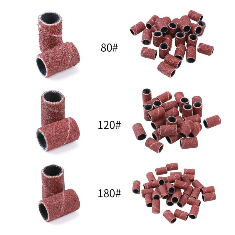 Bandes abrasives pour ponceuse à ongles, 100 pièces, 80#. 120#. 180#, 6 mm