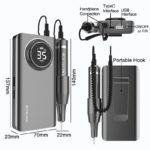 Ponceuse à ongles portable, 35'000 tr/min, rechargeable, kit complet – Image 5
