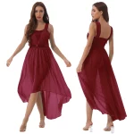 Robe de danse lyrique pour femme, sans manches, à paillettes, en mousseline de soie – Image 9