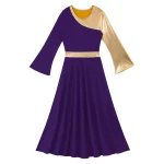Robe de danse de ballet pour fille, manches longues, ample pleine longueur et décontractée – Image 7