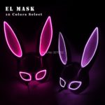 Masque LED de lapin, déguisement, néon lumineux – Image 3