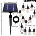 Kit de guirlande solaire Edison, 12 ampoules LED, étanche, éclairage décoratif, blanc chaud – Image 7