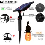 Kit de guirlande solaire Edison, 12 ampoules LED, étanche, éclairage décoratif, blanc chaud – Image 6