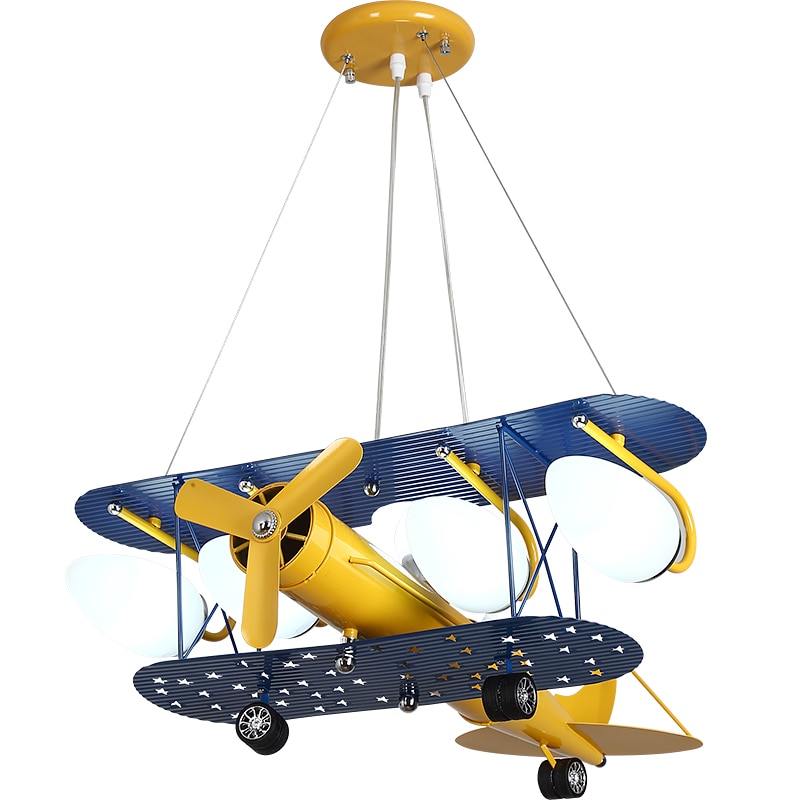 Suspension pour chambre d’enfant, luminaire en forme d'avion à hélice, 65 cm