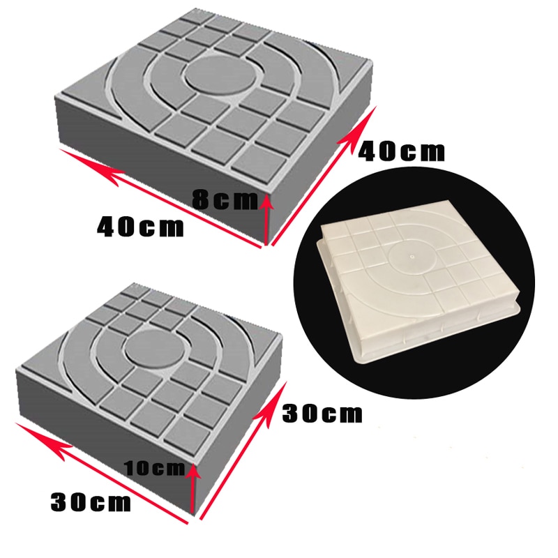 Moule pour béton, ciment, chemin de jardin, sculpture 3D, 30x30x10 cm / 40x40x8 cm