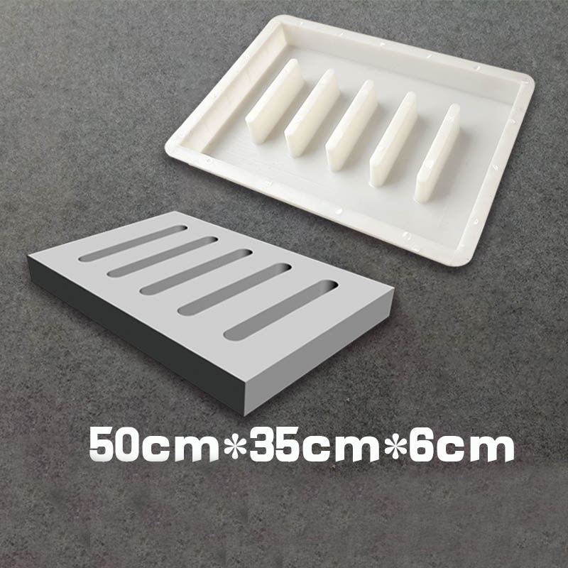 Moule pour béton, ciment, couverture de fossé de drainage, grille d'eau, 50x35x6 cm
