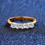 Bague en diamant Moissanite, anneau en Argent 925, 5 pierres, 1Ct, certificat GRA – Image 2