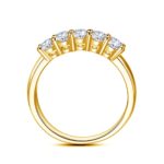 Bague en diamant Moissanite, anneau en Argent 925, 5 pierres, 1Ct, certificat GRA – Image 3