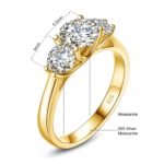 Bague en diamant Moissanite, anneau en Argent 925, 2Ct, certificat GRA – Image 5