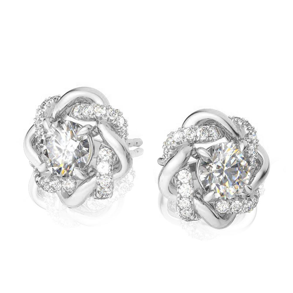 Boucles d'oreilles en diamant Moissanite, Zircon AAA+, en Argent 925, 1Ct, certificat GRA