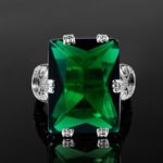 Bague en Argent Sterling 925 avec pierre émeraude verte, Vintage – Image 3