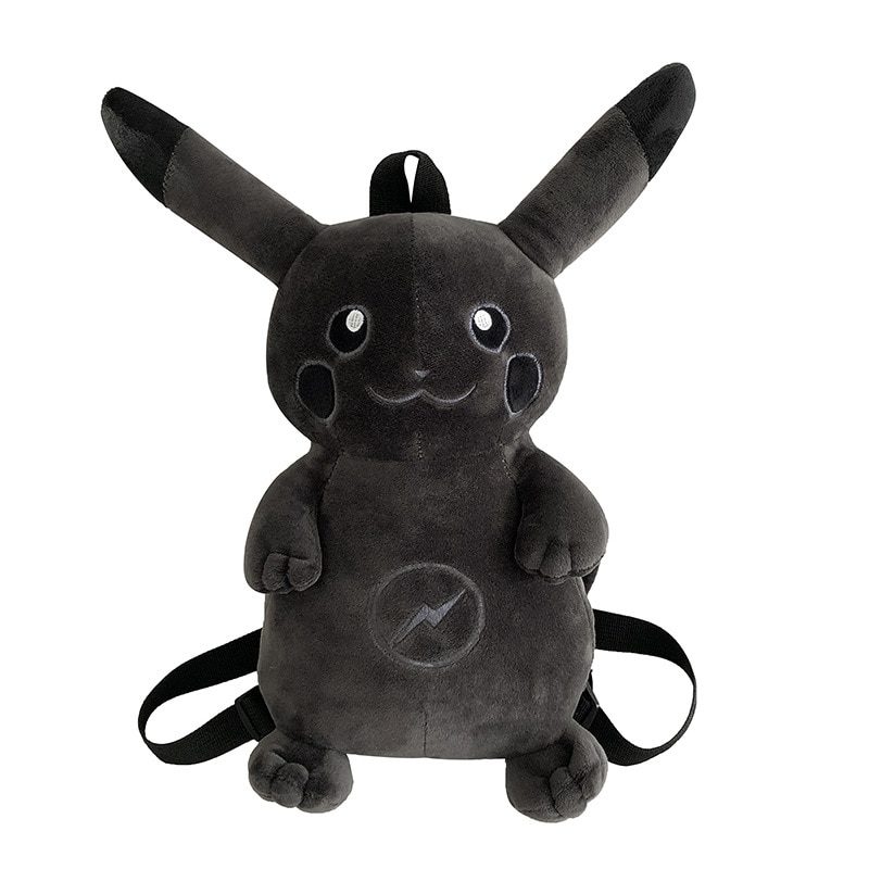 Peluche Pokemon, Pikachu noir, sac à dos, 42 cm