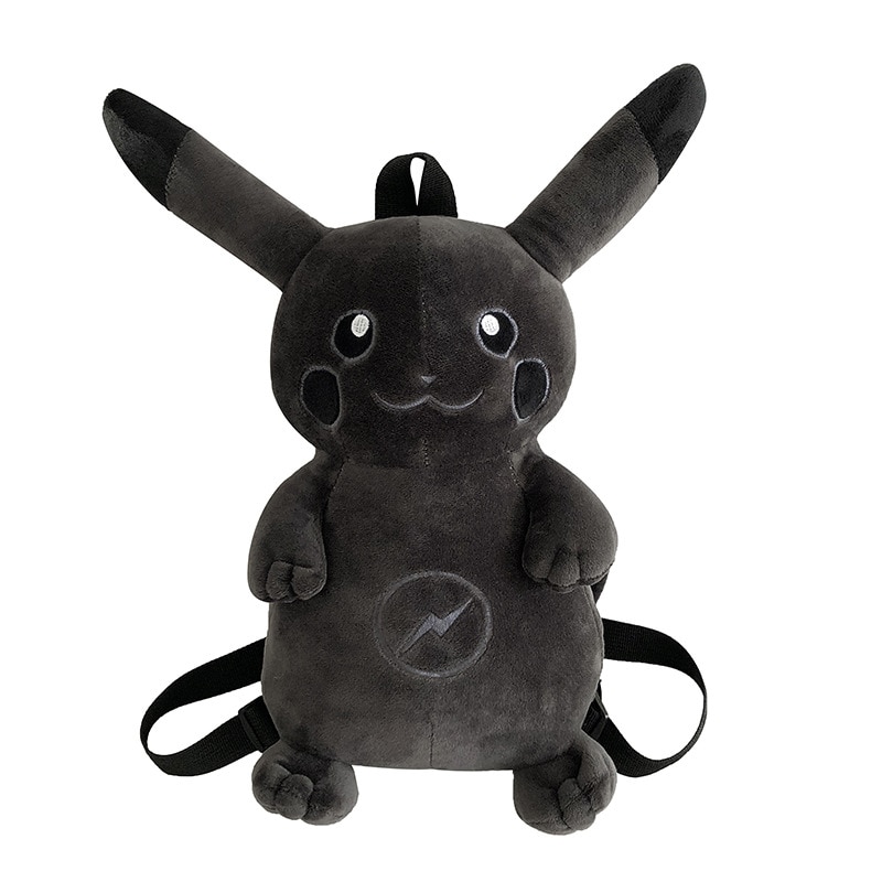 Peluche Pokemon, Pikachu noir, sac à dos, 42 cm