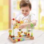 Jouet labyrinthe avec perles de motricité, éducatif, en bois pour bébé – Image 4