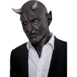 Masque de Démon avec cornes, en latex, Halloween