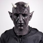 Masque de Démon avec cornes, en latex, Halloween – Image 4