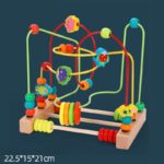 Jouet labyrinthe avec perles de motricité, éducatif, en bois pour bébé – Image 9
