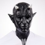 Masque de Démon avec cornes, en latex, Halloween – Image 3