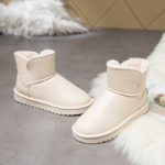 Bottes d'hiver chaudes et épaisses, en velours PU, imperméables