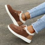 Chaussures à lacets en toile et coton, décontractées, chaudes, en velours – Image 4