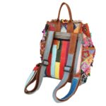 Sac à dos en cuir, champs de fleurs, fourre-tout, muticolore – Image 2