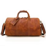 Sac de voyage en cuir, rétro, à bandoulière en cuir, fourre-tout de voyage, polochon