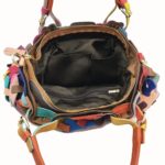 Sac à bandoulière en cuir, à main, décontractée, patchwork, multicolore – Image 6