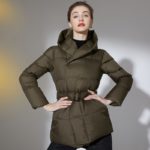 Parka avec capuche et ceinture, veste en duvet, décontractée – Image 2