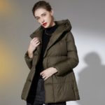 Parka avec capuche et ceinture, veste en duvet, décontractée – Image 3