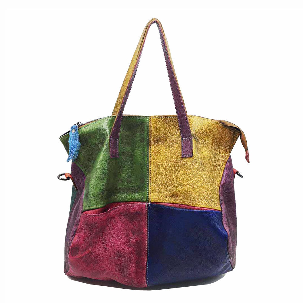 Grand sac à main en cuir, à bandoulière, décontracté, grand fourre-tout