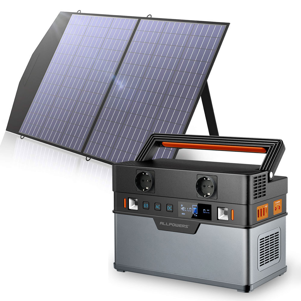 Centrale électrique portable, générateur 700W, puissance 606 W/h, capacité 164000 mAh, avec panneau solaire pliable MC-4 Anderson