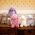 Peluche de lapin doux et mignon, longues oreilles, 30 à 45 cm – Image 2