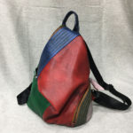 Sac à dos en cuir véritable, multicolore, grande capacité – Image 6