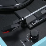 Lecteur de vinyle, phonographe vintage, 33/45/78 RPM, haut-parleur intégré – Image 4
