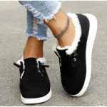 Chaussures à lacets en toile et coton, décontractées, chaudes, en velours – Image 8
