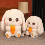 Peluche Lapin avec carotte, Kawaii, mignon, de 30 à 50 cm
