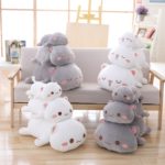 Peluche Chat couché, doux oreiller, Kawaii, de 35 à 65 cm