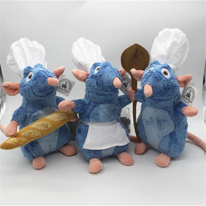 Peluche souris Chef Remy, Ratatouille, dessin aminé, 30 cm