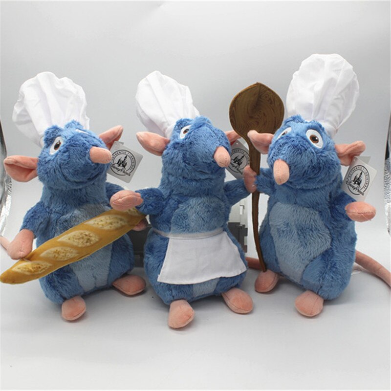 Peluche souris Chef Remy, Ratatouille, dessin aminé, 30 cm