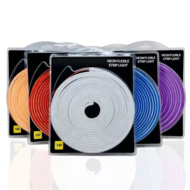 Bande LED en silicone, néon flexible, étanche IP67, basse tension 12V, 5 m