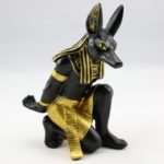 Statue Anubis, dieu égyptien en résine, support de bouteille de vin, 18 x 13 cm
