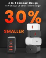 Station de charge rapide 65W, 4 Ports, pour Samsung, iPhone 12, 13, MacBook, iPad, PPS et PD – Image 6