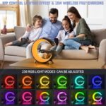 Station de charge sans fil multifonction, Smart, alarme, haut-parleur Bluetooth, veilleuse RGB, contrôle par application – Image 6